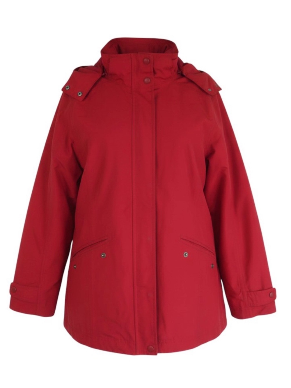 L.L. Bean Women's Red Hooded Utility Jacket size Med. Pit 21” L 28 “
